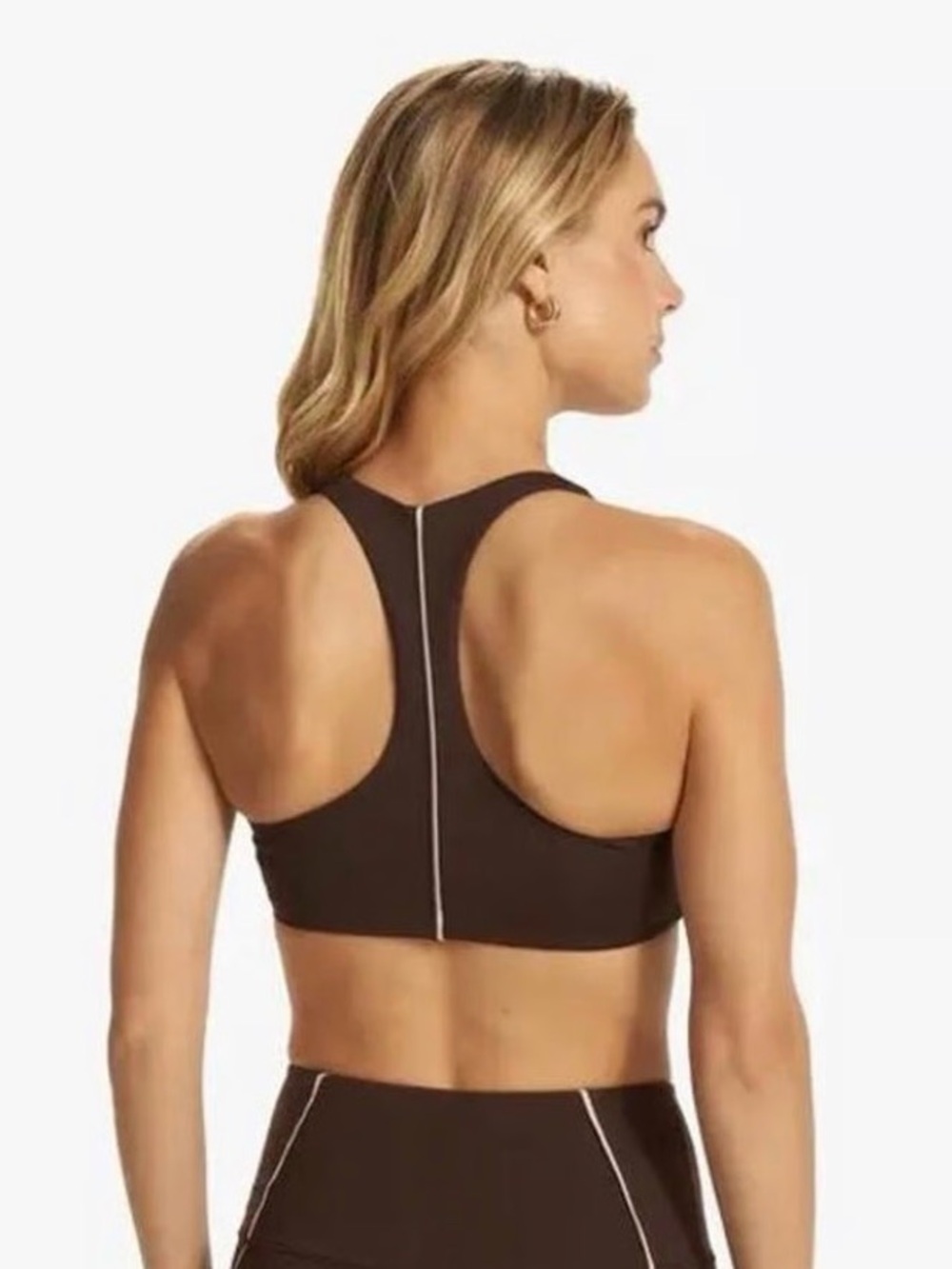 Vuori Lunar Stripe Sports Bra Espresso Brown Sz. S